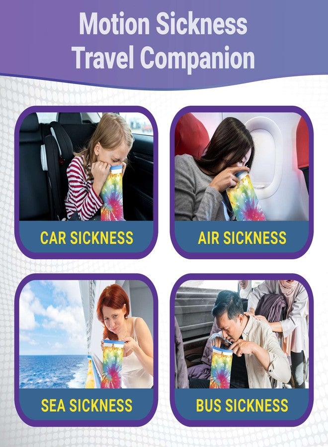 WeCare Kids Vomit Bags Disposable 5 Pack - Individually Wrapped Barf Bags with Cute Tie Dye Print - Leak Proof Self Sealing Emesis Bags for Motion Car Sickness and Nausea - Ideal for Taxis, Airplane Travel - Image 5